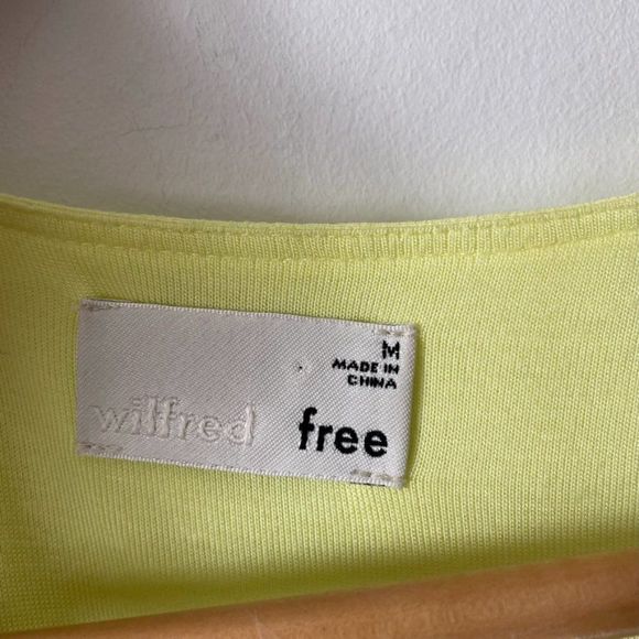 ARITZIA Wilfred Free Neon Yellow Short Cap Sleeve Shift Dress Sz M - Picture 8 of 14